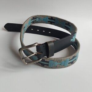 La Martina men's Belt, Argentinian brand, leather, gaucho handmade black